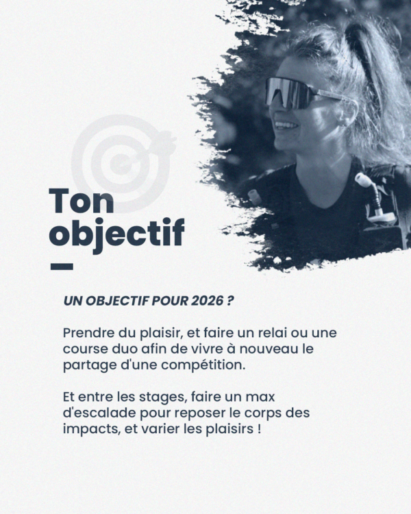 Page de présentation des objectifs sportifs de Virginie Briol