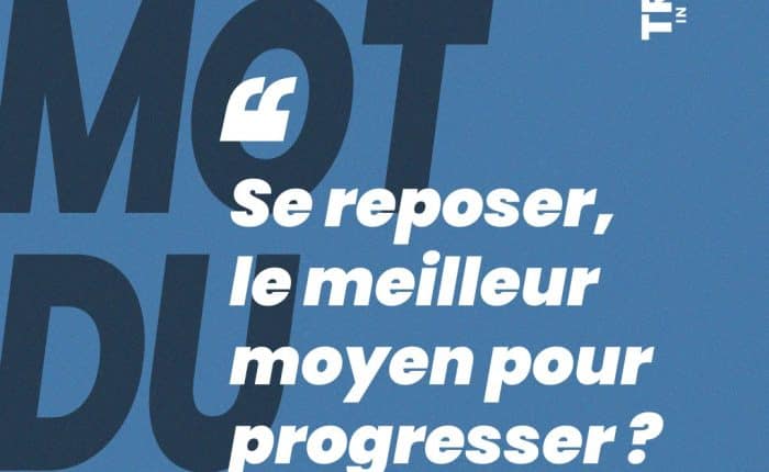 Visuel « Le Mot du Coach » introduisant le thème de la récupération et de son rôle dans la progression sportive.